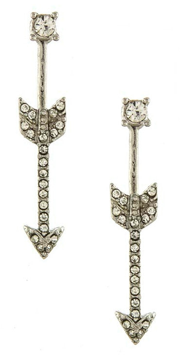 Arrow Bar Ear Jackets- Silver