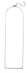 Asymmetrical Bar Pendant Necklace- Silver