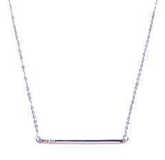 Asymmetrical Bar Pendant Necklace- Silver