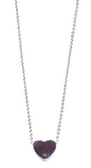 Solid Heart Pendant Necklace- Silver
