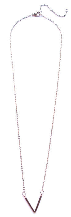 Single V Pendant Necklace- Gold