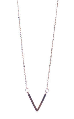 Single V Pendant Necklace- Gold
