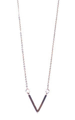 Single V Pendant Necklace- Gold