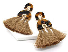 Farrah Tassel Earrings- Tortoise