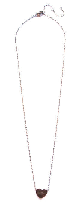 Solid Heart Pendant Necklace- Gold