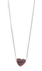 Solid Heart Pendant Necklace- Gold