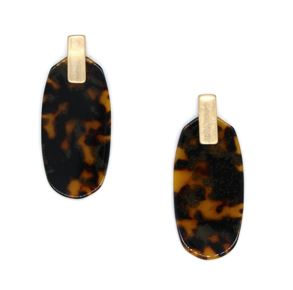 Penelope Acrylic Earrings- Tortoise