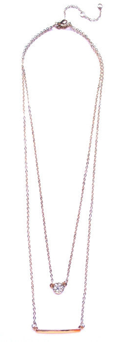 Circle Bar Pendant Necklace- Gold