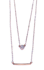 Circle Bar Pendant Necklace- Gold