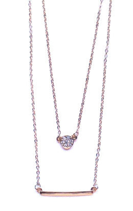 Circle Bar Pendant Necklace- Gold