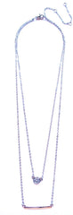 Circle Bar Pendant Necklace- Silver
