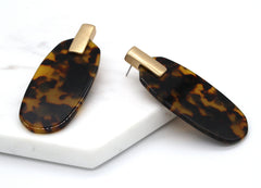Penelope Acrylic Earrings- Tortoise