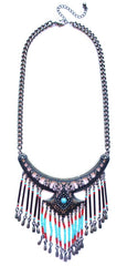 Boho Beaded Fringe Necklace
