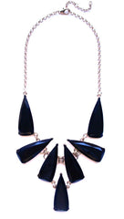Tribal Jewel Spike Necklace- Black