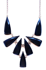 Tribal Jewel Spike Necklace- Black