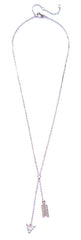 Double Chevron Arrow Pendant Necklace- Gold