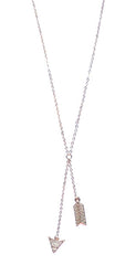 Double Chevron Arrow Pendant Necklace- Gold