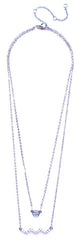 Circle Pavé Zigzag Pendant Necklace-Silver