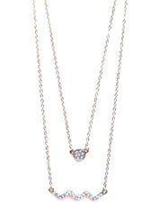 Circle Pavé Zigzag Pendant Necklace- Gold