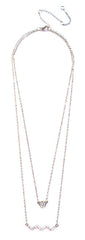 Circle Pavé Zigzag Pendant Necklace- Gold