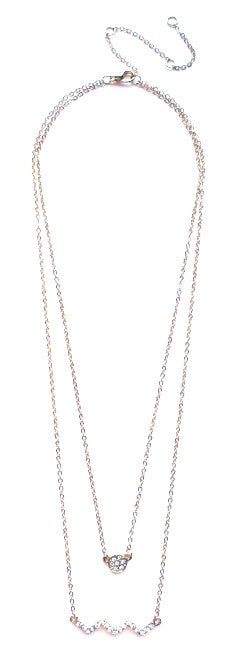 Circle Pavé Zigzag Pendant Necklace- Gold
