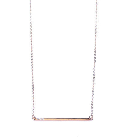 Asymmetrical Bar Pendant Necklace- Gold