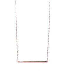 Asymmetrical Bar Pendant Necklace- Gold