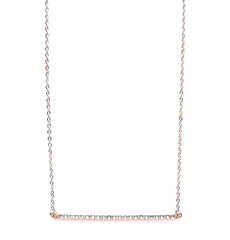 Asymmetrical Pavé Bar Pendant Necklace- Gold