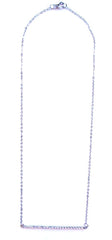 Asymmetrical Pavé Bar Pendant Necklace- Silver