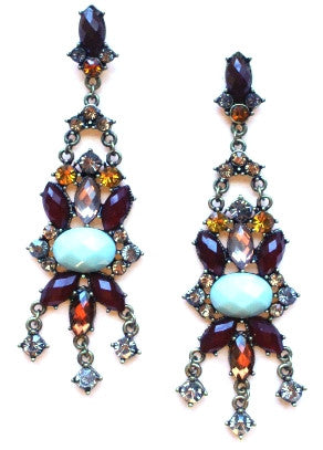 Multi Stone Chandelier Earrings
