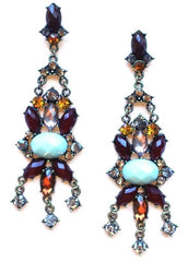 Multi Stone Chandelier Earrings