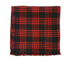 Mad For Plaid Blanket Scarf- Black/Red