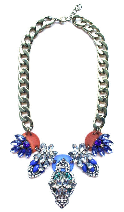 Luxe Multi Stone Cascading Crystal Necklace