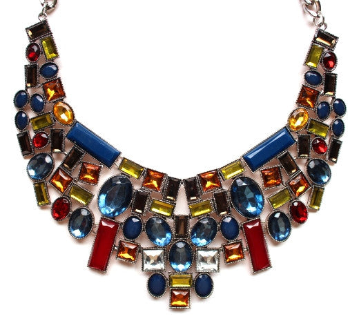 Luxe Mosaic Stone Statement Necklace