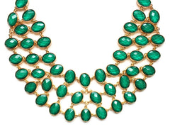 Egyptian Jeweled Collar Necklace- Green