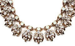 Luxe Chunky Metal with Crystals Statement Necklace