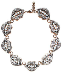 Luxe Lulu Crystal Lips Necklace