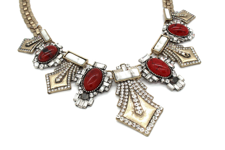 Angelina Crystal Embellished Statement Necklace