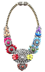 Rainbow Neon Mix Statement Necklace