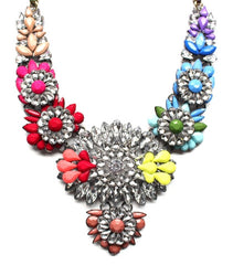 Rainbow Neon Mix Statement Necklace