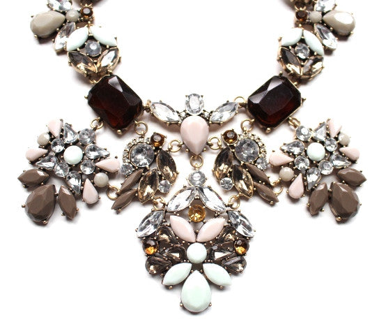 Luxe Floral Pastel Statement Necklace