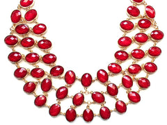 Egyptian Jeweled Collar Necklace- Red