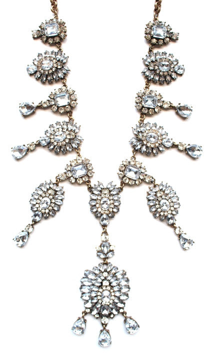 Luxe Crystal Drops Statement Necklace