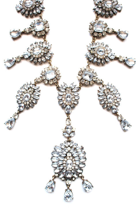 Luxe Crystal Drops Statement Necklace