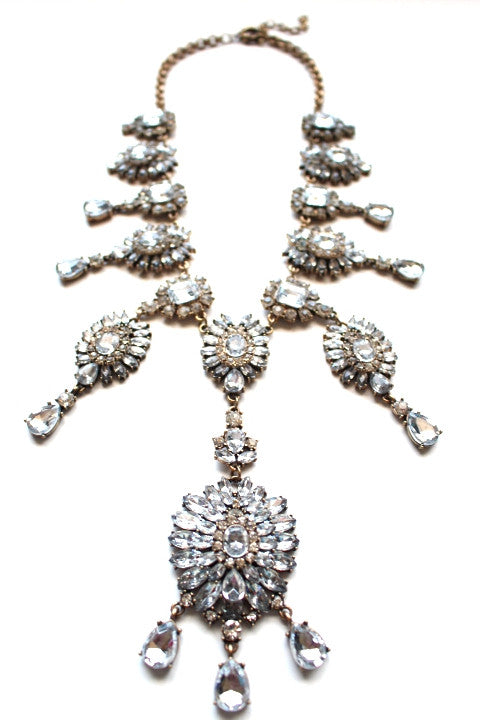 Luxe Crystal Drops Statement Necklace