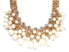 Chunky Pearl & Crystal Statement Necklace