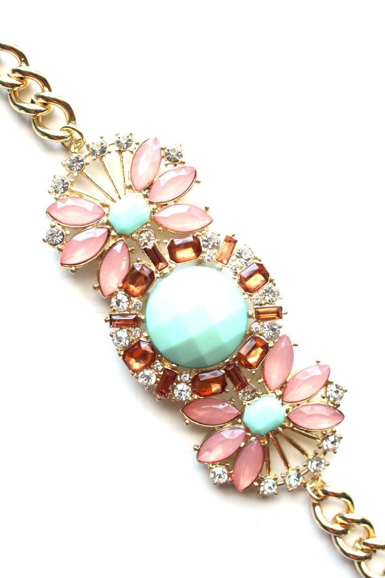 Crystal Blossom Link Bracelet