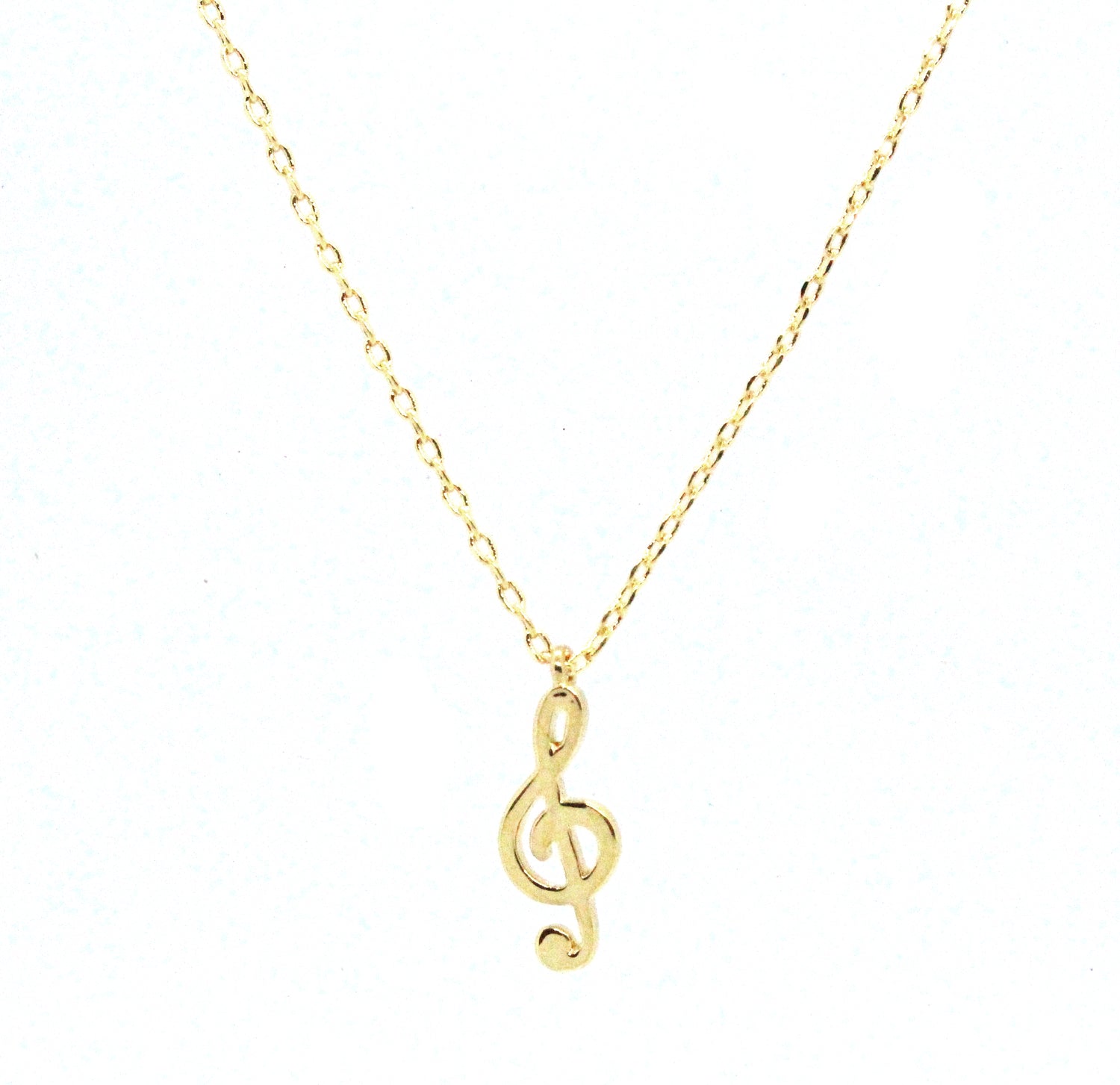 Musical Note Pendant Necklace- Gold