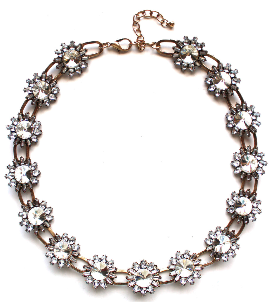 Luxe Sparkling Flower Garland Necklace