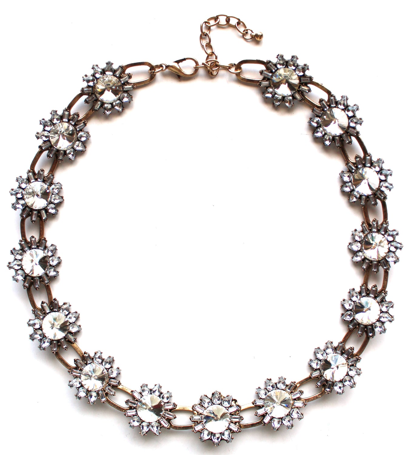 Luxe Sparkling Flower Garland Necklace
